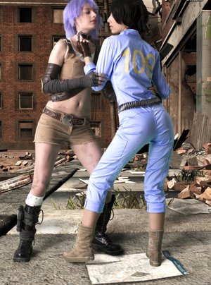 Cosplay Erotica offers a free photo gallery with Angela and Marylin in lesbian fun scene